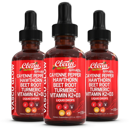 Clean Nutra Cayenne Pepper Drops Supplement Liquid + Hawthorn Berry, Vitamin D3 K2 Beet Root Powder, Ceylon Cinnamon, Turmeric Curcumin, Organic Panax Ginseng, Berberine Extract 1 Pack